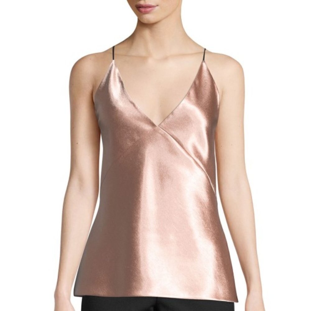 Vince Textured Satin Bias Sleeveless Cami Top, Blush Pink